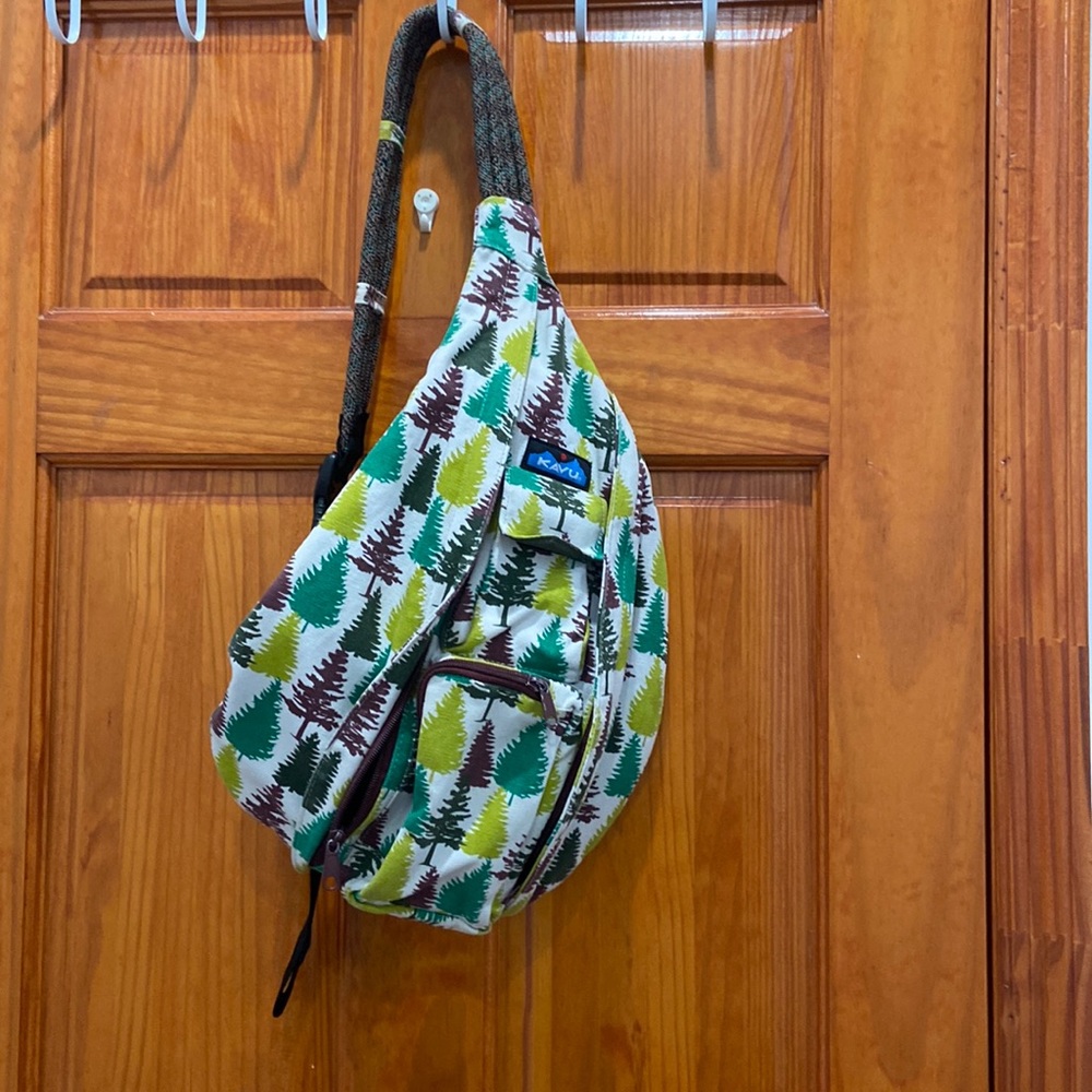 KAVU shoulder bag crossbody hiking pine trees nature rope